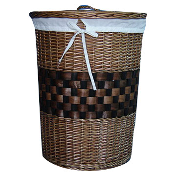 Brown Willow Laundry Basket (S-3)